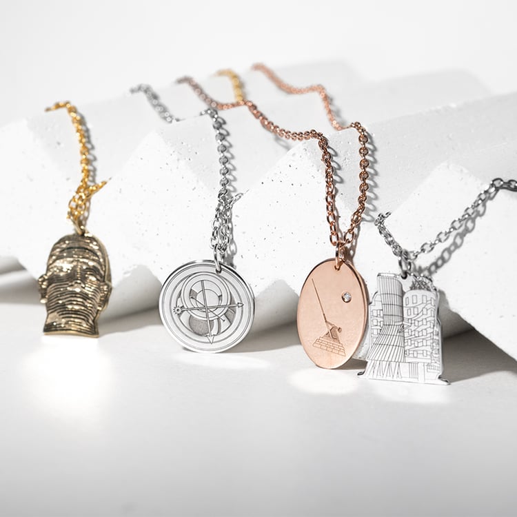 Personalizovaný stříbrný přívěsek s diamantem Metronome 127749