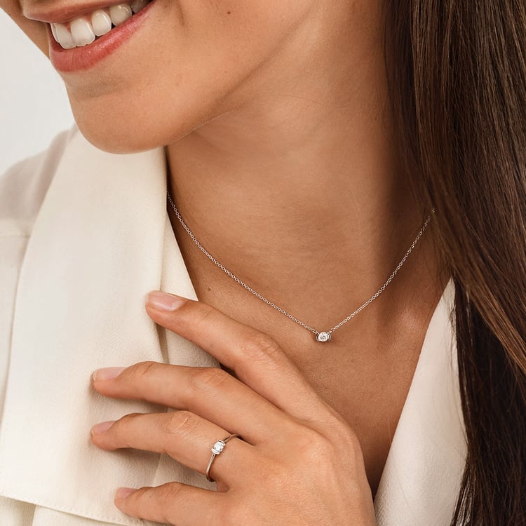 Minimalistický prsten ze stříbra s lab-grown diamantem Otto 163149