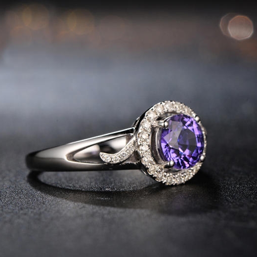 Zásnubní prsten s ametystem 9864