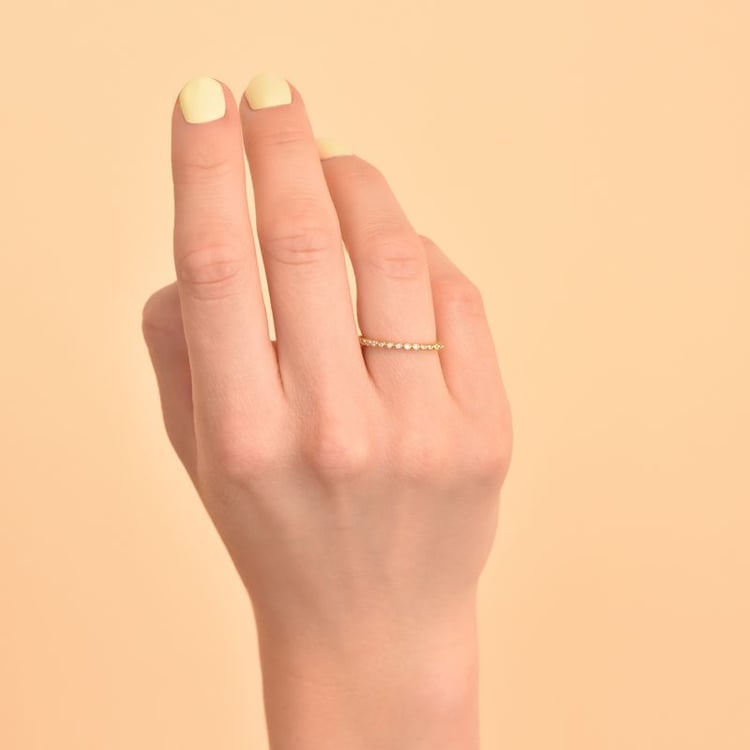 Minimalistický kuličkový prsten s diamanty Dante 106044