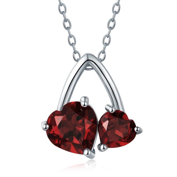 Romantický stříbrný přívěsek s granáty Gemao