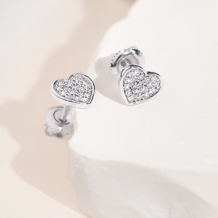 Diamantové náušnice ve tvaru srdce Sie 154086