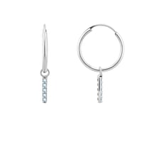 Zlaté visací náušnice s modrými topazy Elaine