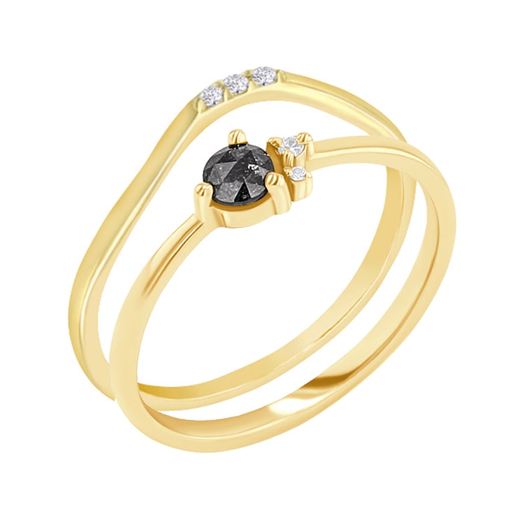 Set prstenů se salt and pepper diamantem Marine 132916