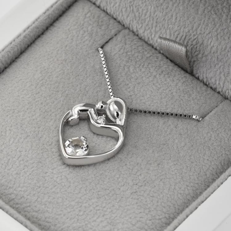 Stříbrný náhrdelník matka a dítě 35989