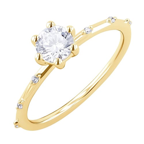 Něžný zásnubní prsten s diamanty Akadie