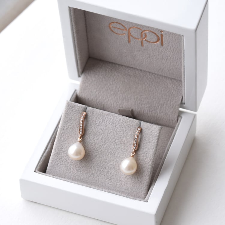 Perlové náušnice ze zlata s diamanty 77945