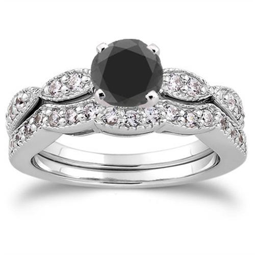 Set prstenů s vévodícím černým spinelem Brook