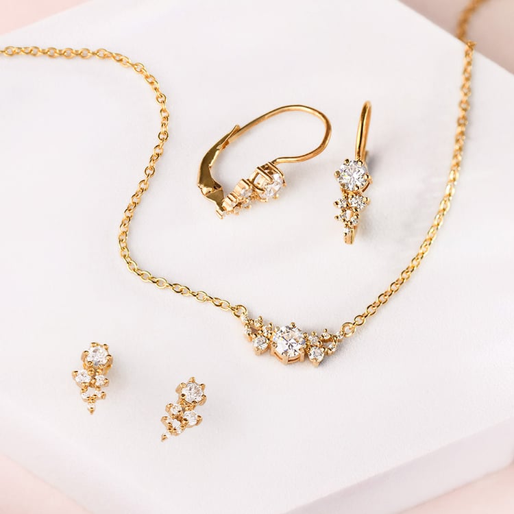 Cluster náhrdelník s diamanty Luna 153433