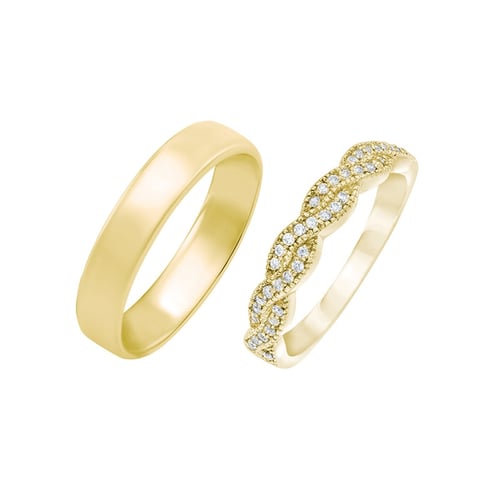 Eternity prsten s lab-grown diamanty a pánský komfortní prsten Kalpini