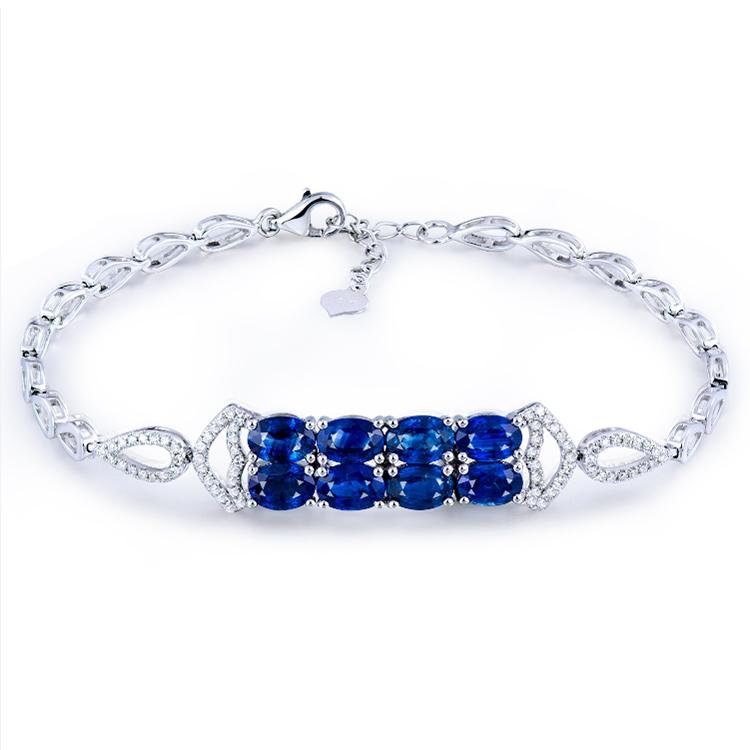 Safírový náramek s diamanty Pillar