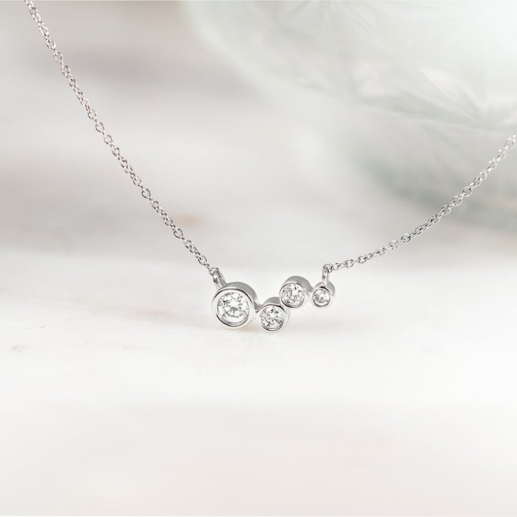 Moderní zlatý náhrdelník s lab-grown diamanty Viola 161359