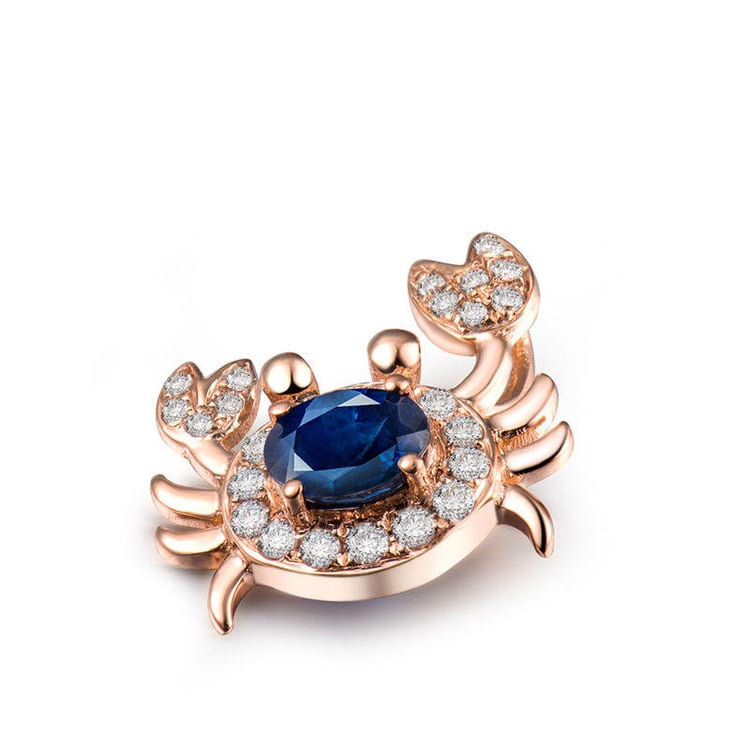 Zlatý náhrdelník se safírem a diamanty 18432