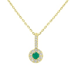 Elegantní stříbrný přívěsek se smaragdem a lab-grown diamanty Dakota