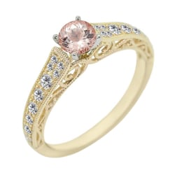 Zásnubní prsten ve stylu vintage s morganitem a diamanty Keran