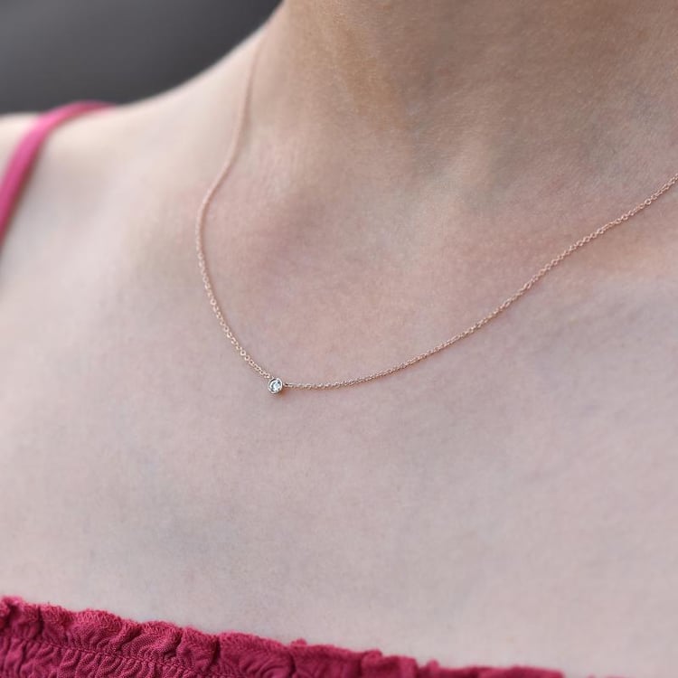 Náhrdelník s diamantem ze zlata 60689