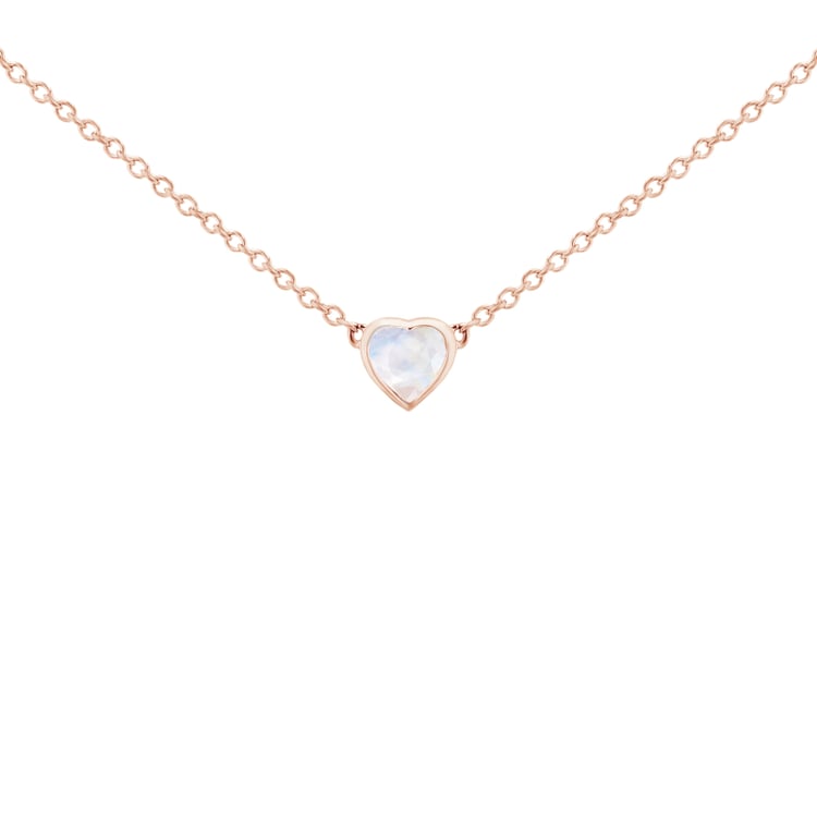 Náhrdelník s měsíčním kamenem ve tvaru srdíčka Davila
