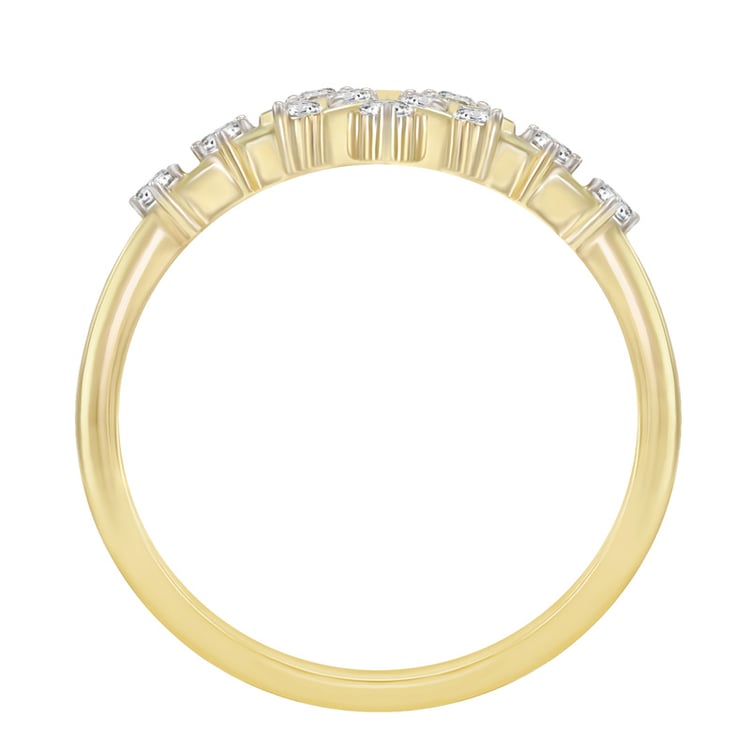 Zlatý prsten s hvězdou s diamanty 91352