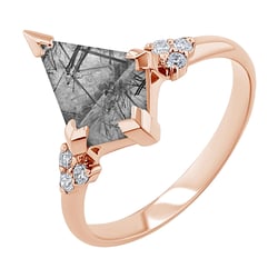 Jedinečný prsten s rutilovým křišťálem Kettil