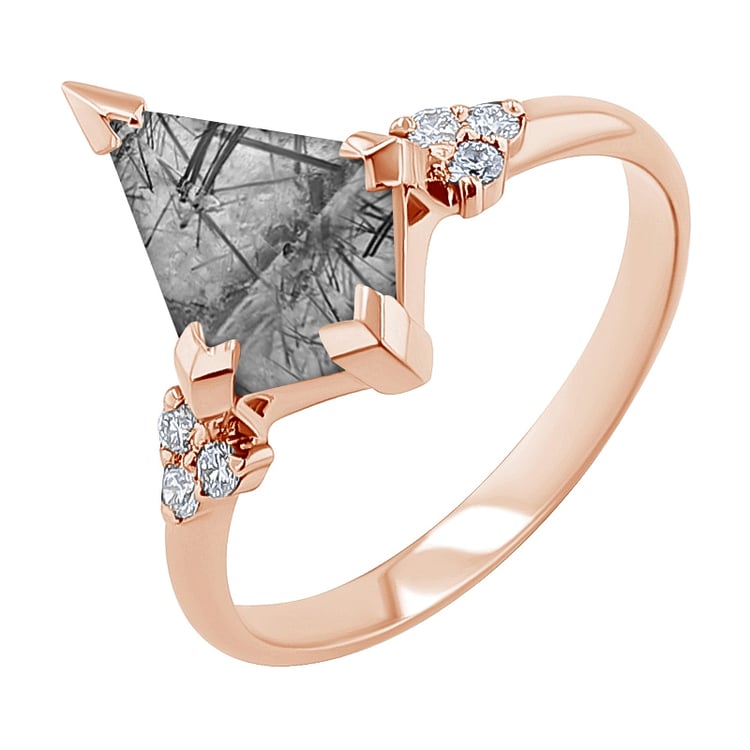 Jedinečný prsten s rutilovým křišťálem Kettil 148412