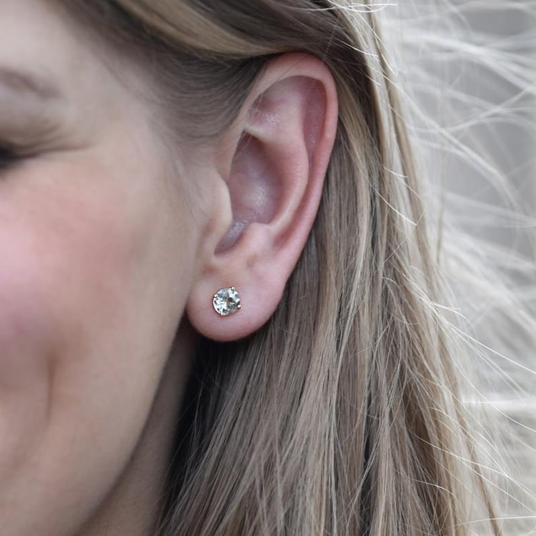 Zlaté náušnice s round ametysty 45097