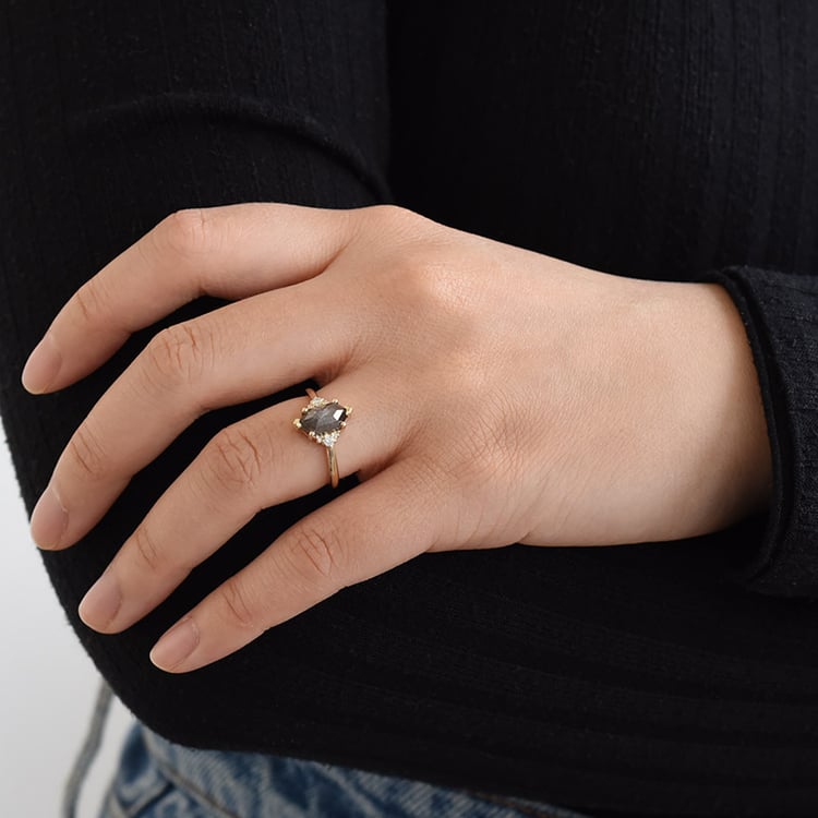 Prsten s hexagon salt and pepper diamantem 96404