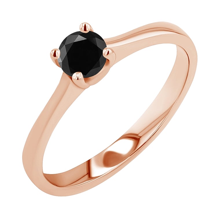 Zásnubní prsten se srdíčkem a černým diamantem Lenal 136206