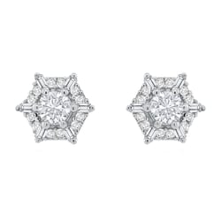 Náušnice ve tvaru hexagon s lab-grown diamanty Shamil