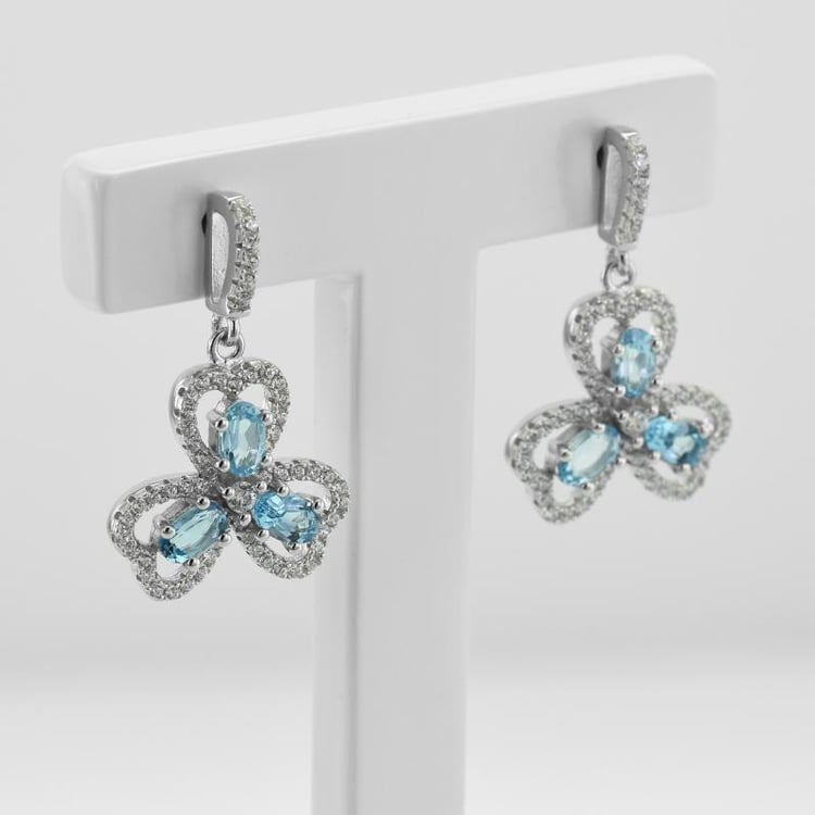 Stříbrné náušnice ve tvaru trojlístku 46306