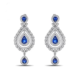 Luxusní safírové náušnice s diamanty Edee