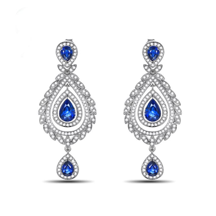 Luxusné safírové náušnice s diamanty Edee