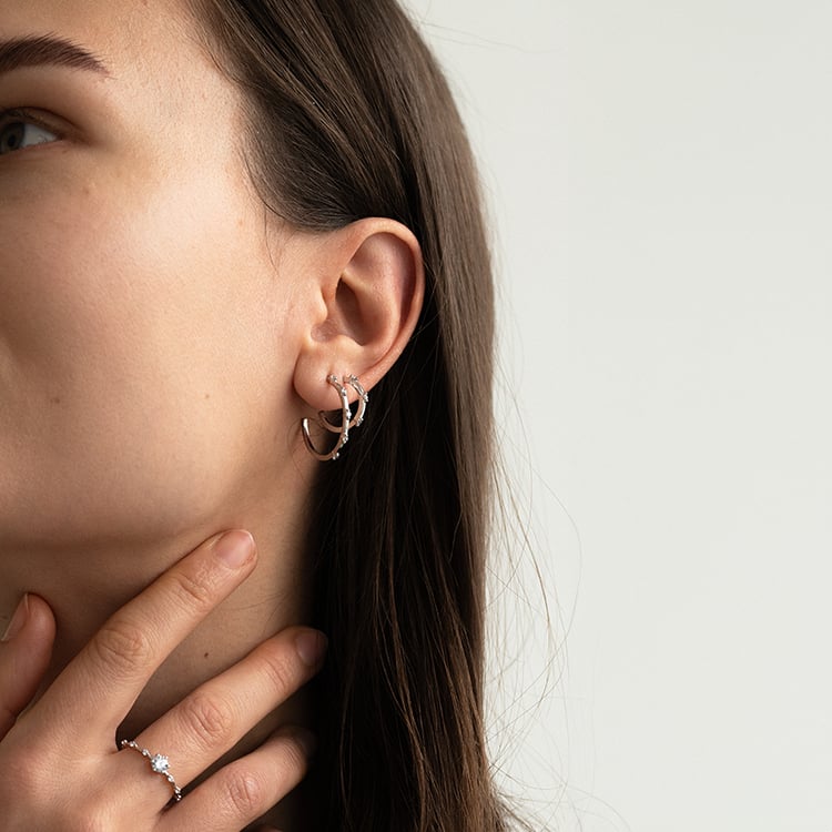 Kruhové náušnice s lab-grown diamanty Garcia 134435