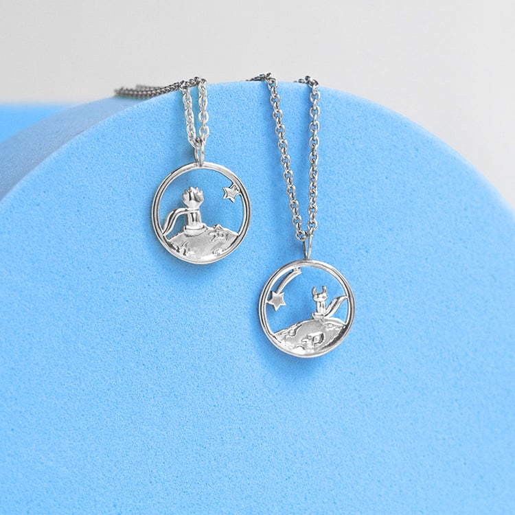 Stříbrný vykrojený přívěsek s postavičkou Malý princ 160814