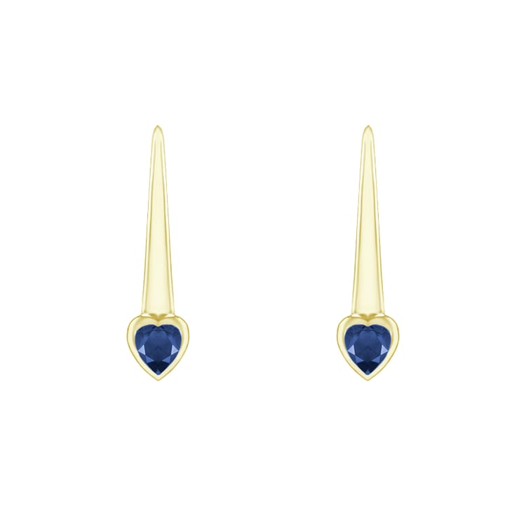 Visací náušnice se safírovými srdíčky Levy 144764