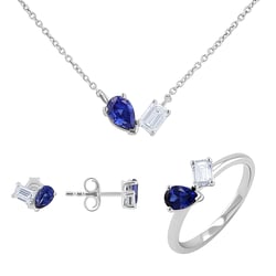 Kolekce šperků Toi et Moi s lab-grown diamantem a safírem Querida