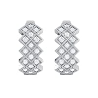 Stříbrné kruhové náušnice s diamanty Audhild