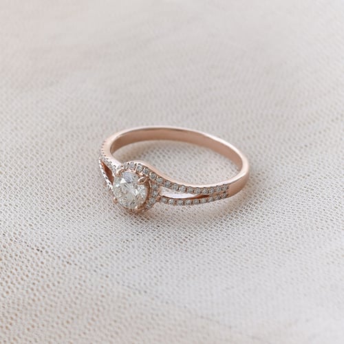 Halo zásnubní prsten s lab-grown diamanty Mevlie