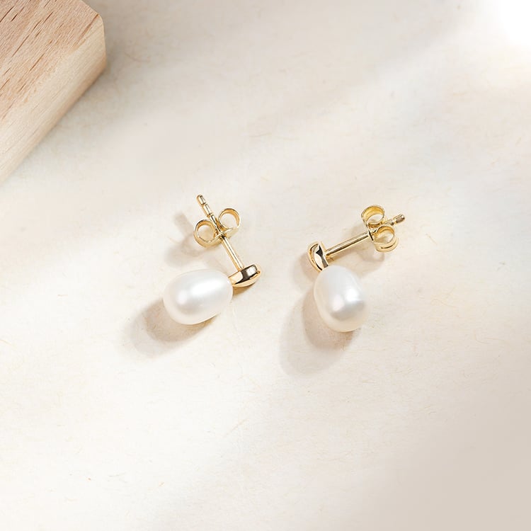 Elegantní perlové náušnice ze zlata Anne 157739