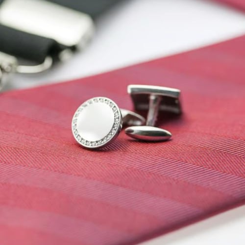 Stříbrné manžetové knoflíčky s diamanty Tallis