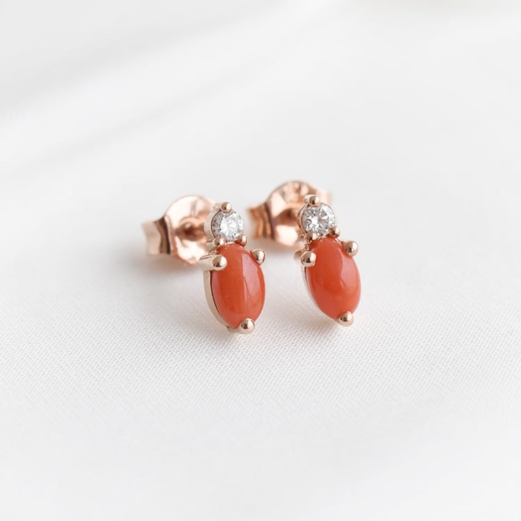 Cluster náušnice s korály 90440