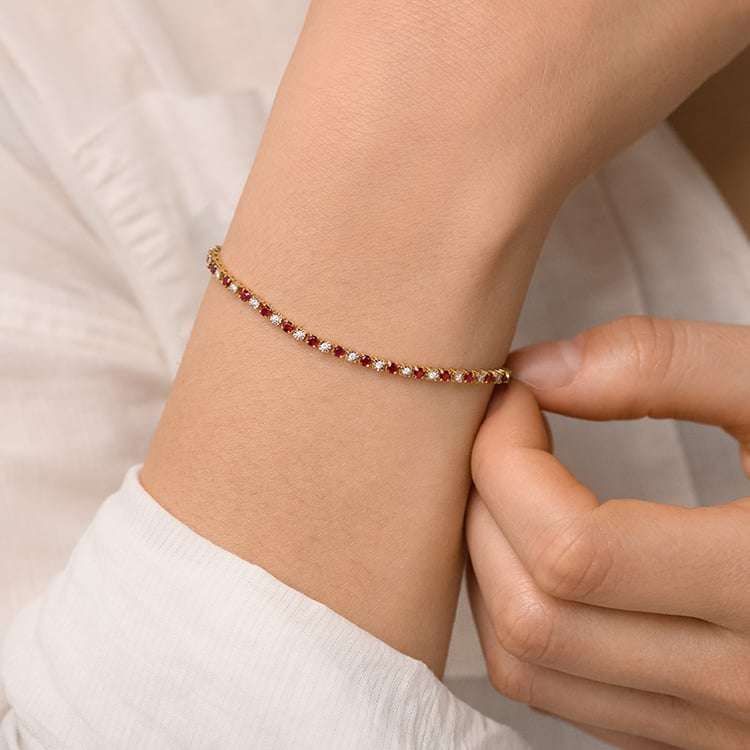 Tenisový náramek s rubíny a diamanty Kendrick 153845