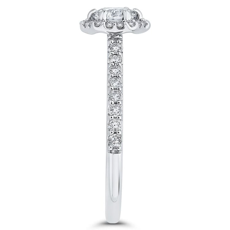 Diamantový zásnubní prsten ze zlata v halo stylu 68385