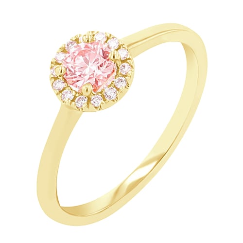 Halo prsten s certifikovaným fancy pink lab-grown diamantem Cassidy