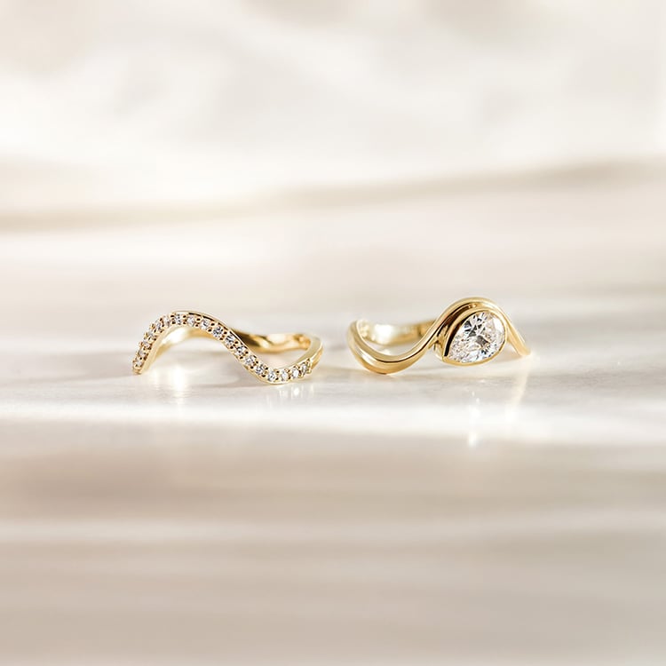 Atypický snubní prsten s lab-grown diamanty 155096