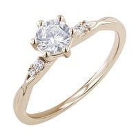 Zásnubní prsten v champagne gold s lab-grown diamanty Mileva