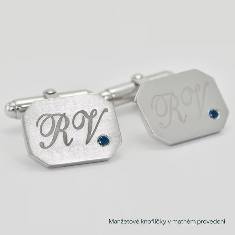 Manžetové knoflíčky s modrými diamanty 165866