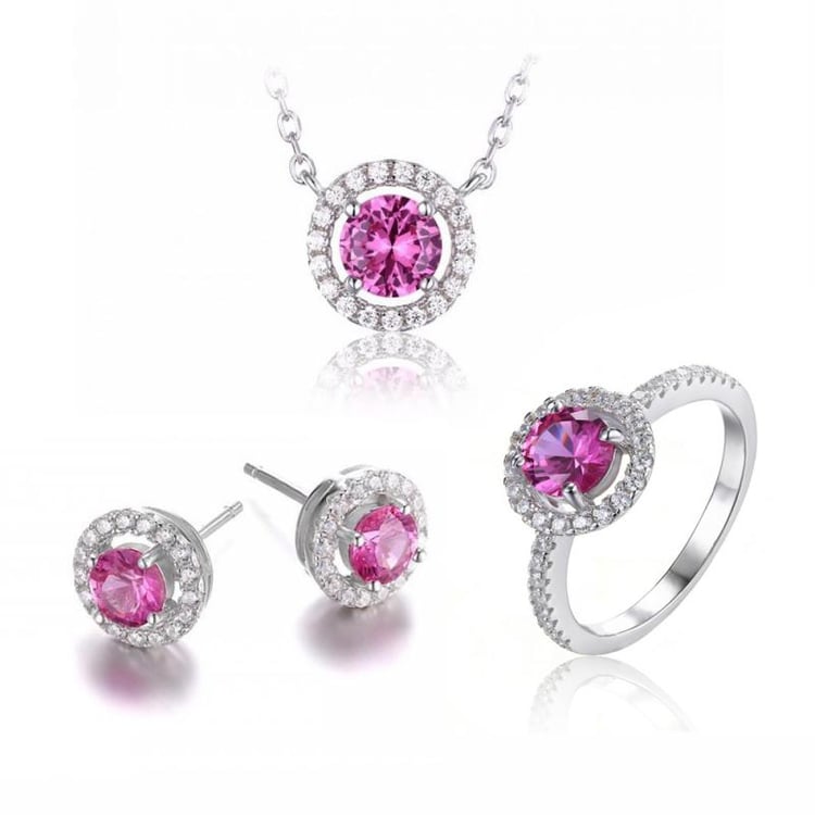 Kolekce stříbrných šperků s růžovými safíry Lagle