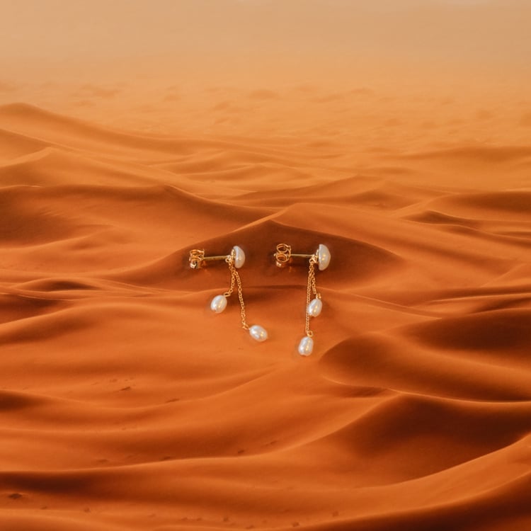 Pozlacená kolekce šperků s perlami Santino 101272