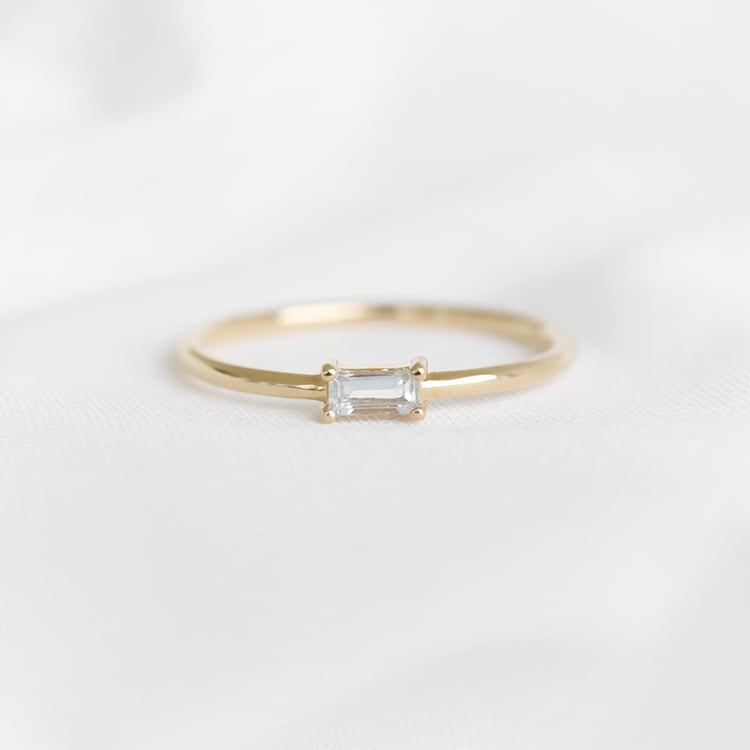 Zlatý prsten s akvamarínem 91191