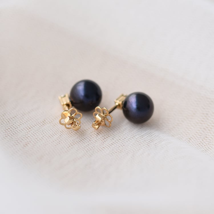 Zlaté náušnice s perlami 58521